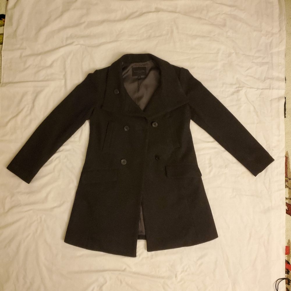 Uniqlo charcoal gray wool coat